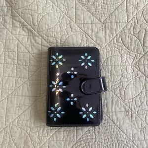 Y2K Floral Patterned Black Phone Wallet